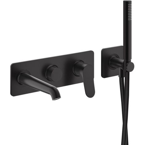 Façade encastrée bain douche 2 sorties Imperial Black - CRISTINA ONDYNA BT10276