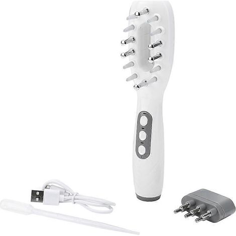 Applikator für Kopfhautmedikamente, elektrischer EMS-Mikrostromkamm (rotes und blaues Licht), Kopfhautmassagekamm mit Durchflussführung (1/5)