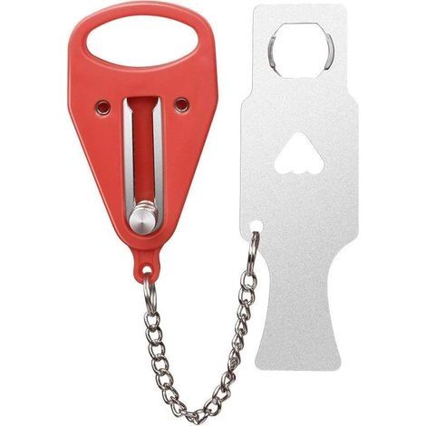 Serrure de porte portable, verrouillage de voyage, ajout d'un verrou supplémentaire pour plus de sécurité et de confidentialité, solide et robuste Lock pour les voyages, hôtel, appartement (1/5)
