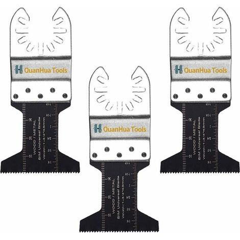 Lot d'accessoires pour outil multifonction - 3 pièces - universel pour outils multifonctions oscillants - bois, plaque de platre, plastique, métal (1/5)