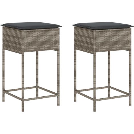Maison Exclusive - Taburetes de cocina con cojines 2 uds ratán si
