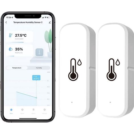 Sensore Wi-Fi di temperatura e umidità: monitor wireless di temperatura e umidità con avvisi tramite app, archiviazione dati gratuita, compatibile con termometri e igrometri intelligenti per interni. (1/5)