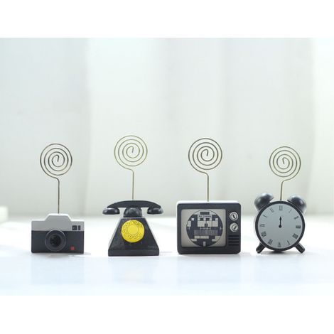 Porte-messages de bureau minimaliste rétro en bois de style japonais, porte-cartes de visite, porte-photos, en forme d'appareil photo et de téléphone, créatif et mignon. (1/5)