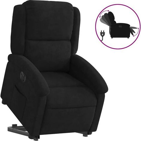 Fauteuil inclinable électrique en velours noir (1/5)