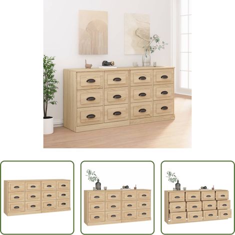 Buffet bois - Buffets 2 pcs chêne sonoma bois d'ingénierie (1/5)