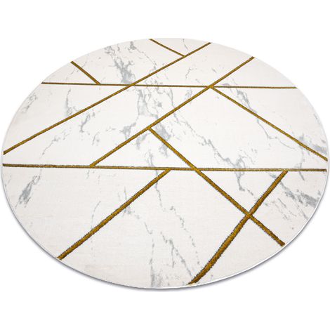 Exklusiv EMERALD Teppich 1012 Kreis - glamour, stilvoll Marmor, geometrisch creme / gold beige rund 120 cm
