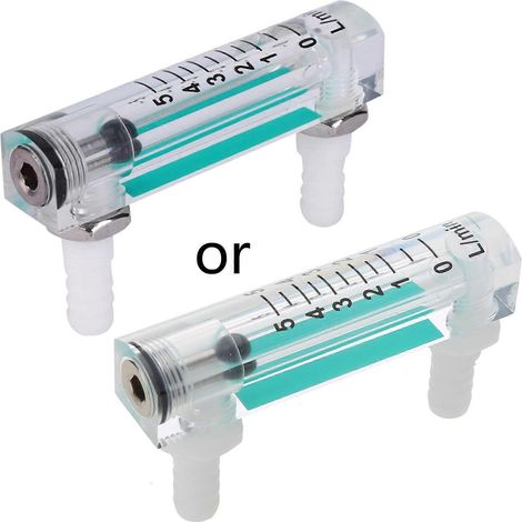 Débitmètre à air/oxygène en acrylique avec indicateur de débit O2, raccord en laiton pour vanne, 0,1 MPa, 0-5 L/min, hauteur 7 (1/2)