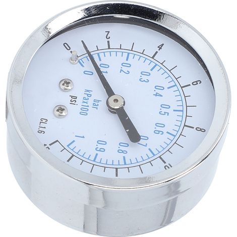 Manomètre axial double échelle 0 à 1 bar/kPa x 100 0 à 15 psi 1/4 po NPT, cadran 2,5 po, pour air, eau et carburant (1/5)