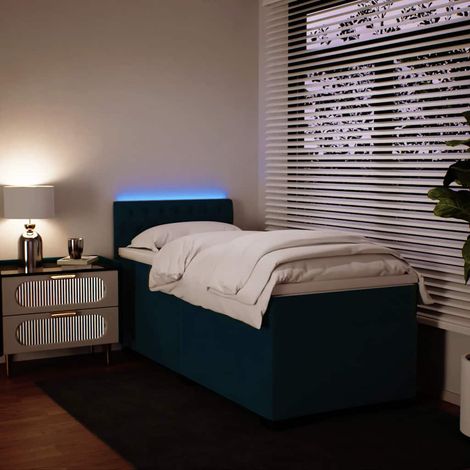 Boxspringbett mit Matratze Blau 100x200 cm Samt (1/5)