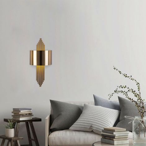 Wandlampe 1-Licht-Bronze-Gold-Metall-Anden