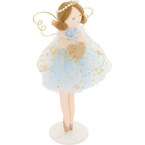 Bunter, stehender Weihnachtsengel, H. 19 cm - Blau (1/5)