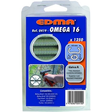 Edma 1215I7X0BH9 Acciaio Zincato Hog Anello Omega 16 (1250) EDM0419, Multi (1/4)