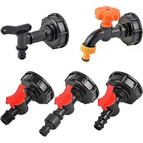 S60 IBC-Tankadapter mit Innengewinde, 16 mm 1/2"-Schnellkupplung, passend für Gartenbewässerung mit Eimern und Tonnen-Behältern – JXLGV (1/5)