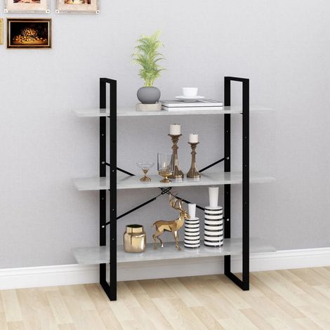 Estantería de madera contrachapada gris hormigón 100x30x105 cm vidaXL (1/5)
