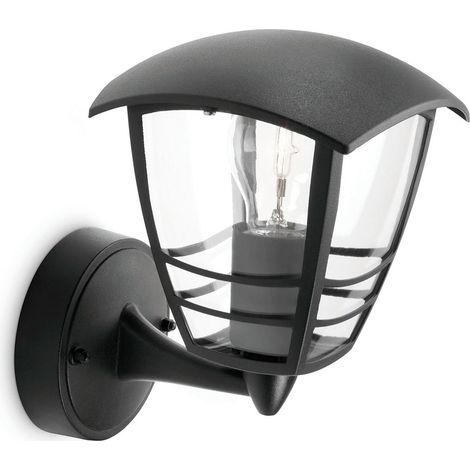 Philips Creek Metal Outdoor Wall Light H20cm Black - Incandescent - Curved Design (1/3)