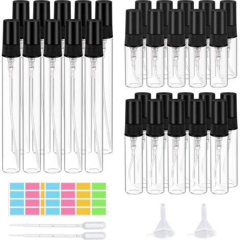 Lot de 30 vaporisateurs parfum verre rechargeable, mini flacon spray compact pour déplacement et voyage (1/5)