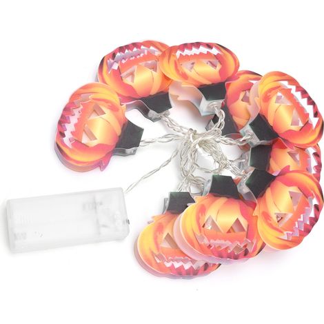 10 LED Lichterkette in Kürbisform für drinnen und draußen, warmes Licht (1/5)