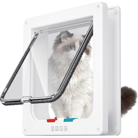 Portes intérieures et extérieures sécurisées pour chats avec 4 modes de verrouillage pour les fenêtres et les murs (noir, moyen) (1/4)