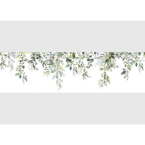 AG Design Bordura Autoadesiva Rami Verdi, AWB 8216  Decorazione Impermeabile per Pareti, Mobili, Carte da Parati, Rivestimenti Murali e Porte, Pellicola  Larghezza 500 cm x Altezza 13,8 cm (1/5)