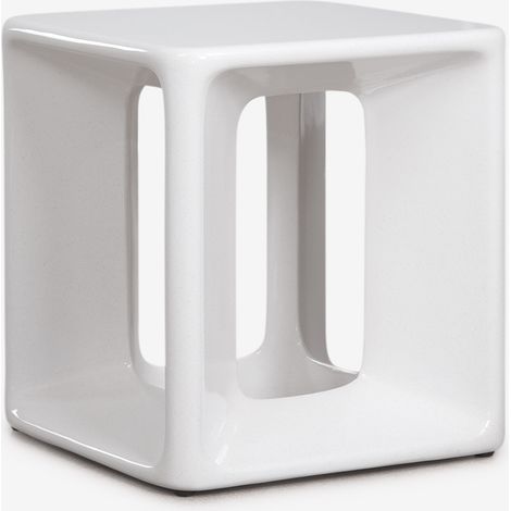 Tavolino quadrato Lilou 40x40 cm in cemento e fibra di vetro SKLUM            