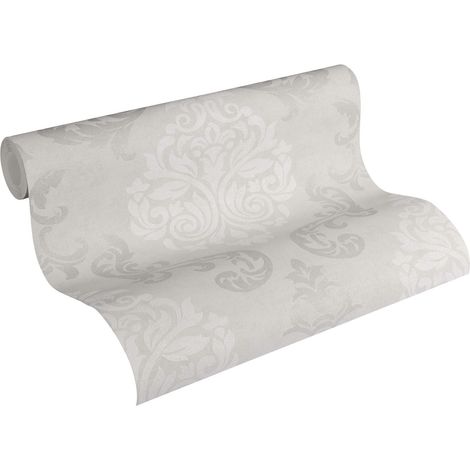 A.S. Création, carta da parati in tessuto non tessuto, neo barocca, alla moda, classica 10,05 m x 0,53 m, Beige, 953721 (1/5)