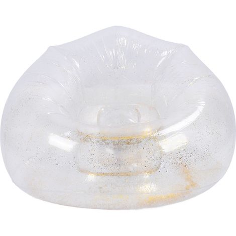 Fauteuil Gonflable Transparent Design Ergonomique Confortable PVC Doré Intérieur Extérieur Léger (1/5)