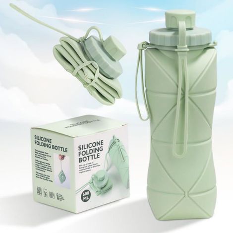 Gourde pliable - Voyage - Gourde pliable en silicone - Convient aux enfants et aux adultes - Gourde anti-fuite - Légumes (1/5)