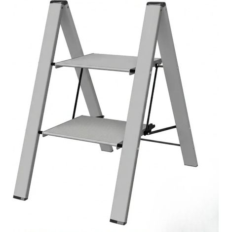 Sgabello Scala 2 Gradini Alluminio 46 Cm - SGA2GR.AL HERCULES, Antiscivolo e Leggero