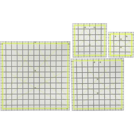 Règle de quilting en 4 pièces, patch pour travaux de couture, échelle en pouces, angle, acrylique double grille de couleur (1/5)