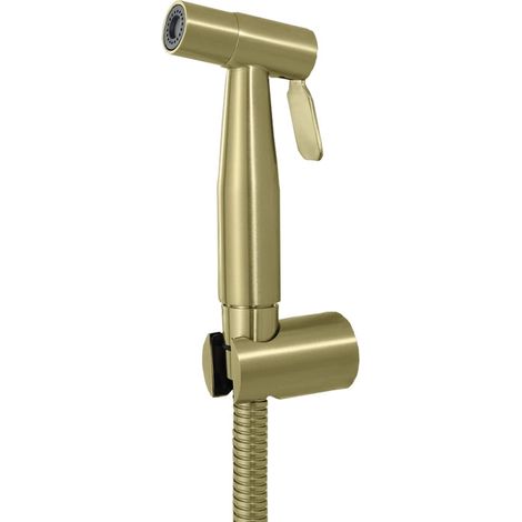 Kit Bidet WC avec Douchette - Pulvérisateur de Bidet à Main en Laiton - Pomme de Douche Toilette avec Tuyau et Support Kit Douchette WC Mural, pour l'hygiène Personnelle,Brushed Gold (1/5)
