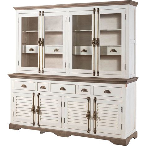 Buffet in legno di Mango 204x50x210 laccato bianco TOULOUSE 103