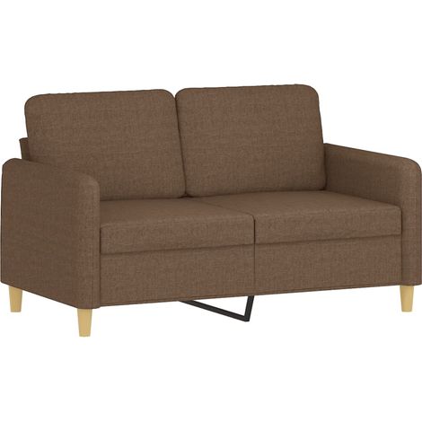 Canapé Sofa à 2 places Marron 120 cm Tissu (1/5)