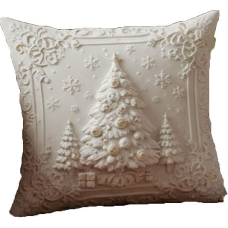 Housse De Coussin Noel - Motif Bonhomme De Neige Et Renne - Tissu Tissé Épais - Fermeture Éclair Invisible - 45 X 45 Cm - 1 Pièce (1/2)