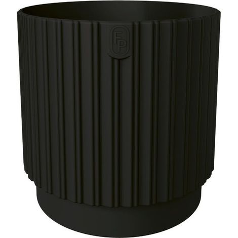 Mika Cyli Petit Eco Recycling-Blumentopf 14 Tiefschwarz FORM-KUNSTSTOFF