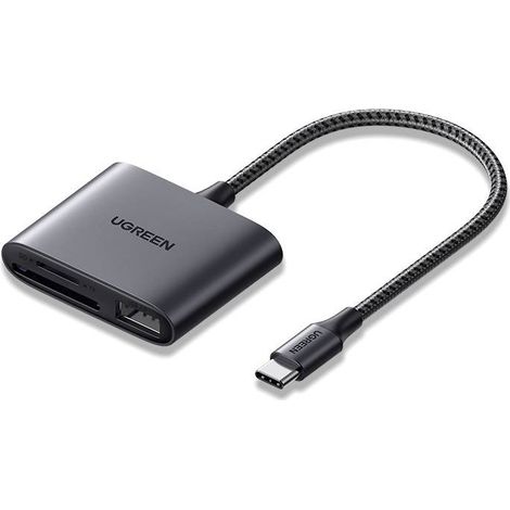 Lettore di schede + USB, ugreen CM387, USB-C (nero)