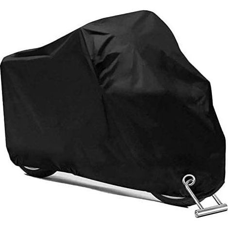 Housse de moto 210D, housse en polyester imperméable résistante aux fientes d'oiseaux, à l'eau, à la poussière/neige/pluie, au vent et aux UV (190 x 85 x 115 cm) (1/5)