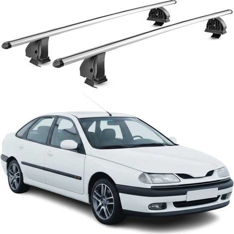 OMAC Barres de toit transversales en aluminium pour Renault Laguna I 1994-2001 – TÜV / DIN 75302:2019 – Antivol inclus – Charge max 75 kg – 2 barres – Gris (1/5)