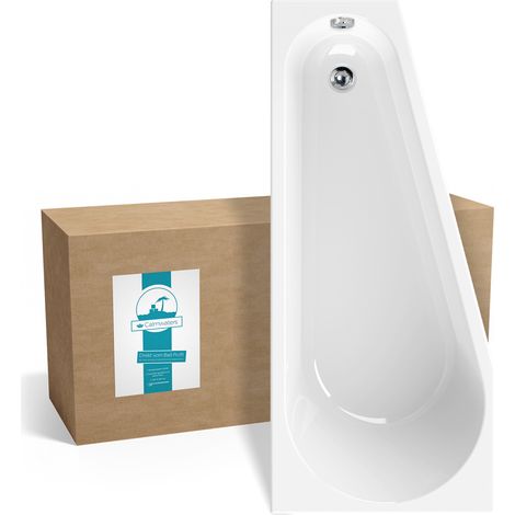 Calmwaters® Raumsparende Eckbadewanne 160x70 cm, Acrylwanne Essential Small, platzsparende Badewanne in rechter Ausführung, Maße 160 x 70 cm, Eck-Badewanne in Weiß, 02SL3329 (1/5)
