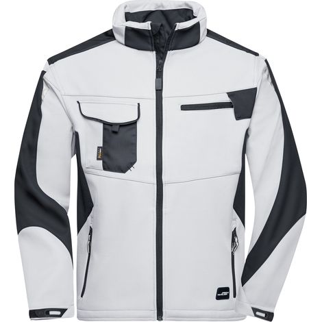 James & Nicholson Professionelle Softshelljacke JN844 Gr. 5XL white/carbon (1/5)