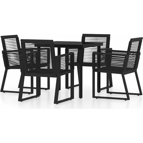Maison Exclusive - Set Mobili da Pranzo per Giardino 5 pz Nero (1/5)