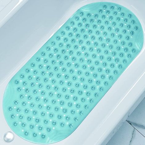 Ovale rutschfeste Badematte 88 x 40 cm rutschfeste Matte für Badewanne und Dusche maschinenwaschbare Duschmatte rutschfest mit Saugnäpfen grün (1/5)