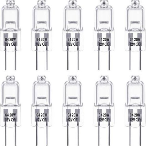 G4-Halogenlampen, 12 V, 20 W, Stiftsockel, warmweiß (3000 K), 350 lm, dimmbar, 10er-Packung (1/5)