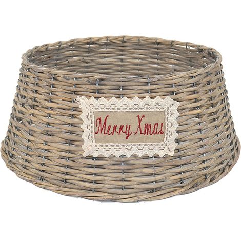 Cesta copri base per Albero di Natale naturale decorazione natalizia sottoalbero (1/2)