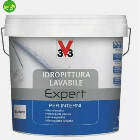 V33 Idropittura Lavabile Expert per Interno Pittura Universale Coprente Bianca