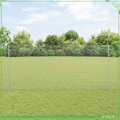 Kit de panneaux de clôture d'extérieur - 3336406 (FAF7291712453878) - Acier argenté - 5 m x 1,4 m - Résistante aux intempéries (1/5)