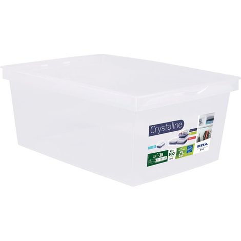 EDA – Boîte de rangement 10 L – Dimensions 38 x 27 x 15 cm – Couvercle clipsé pour fermeture sécurisée – Fabriquée en France