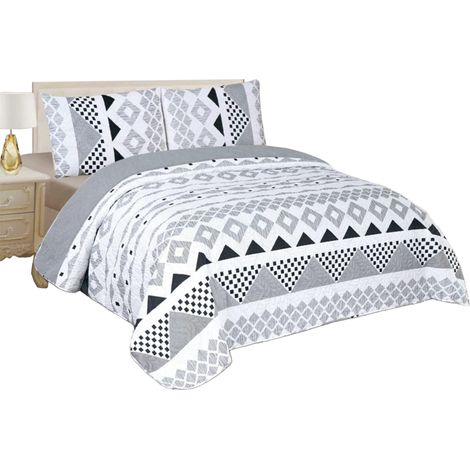Colcha Boutis para Primavera y Verano Bicolor Reversible Liso + Funda Cojin - Ligera Fina Entretiempo Cama 90 180x260, 135 220x260, 150 240x260 cm (1/5)