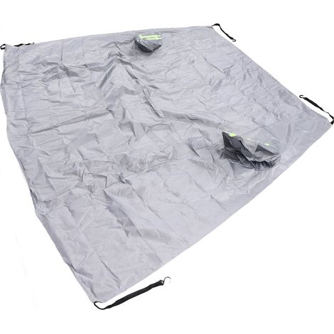 Housse de pare-brise imperméable et résistante à la neige, grande surface de couverture, protection universelle avec bandes réfléchissantes, grise (1/5)