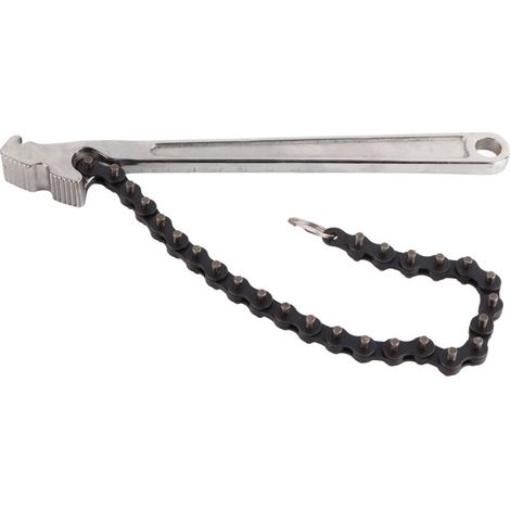 Chain wrench, high hardness surface, polished chrome vanadium steel hand tool (12 inches) (1/5)