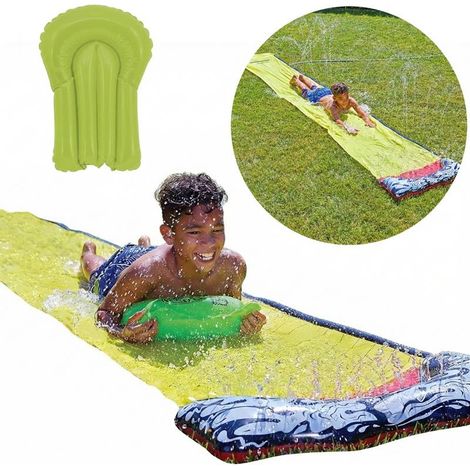 Scivolo acquatico per bambini, scivolo acquatico 480 cm, tavola con fontana, giocattolo (1/5)